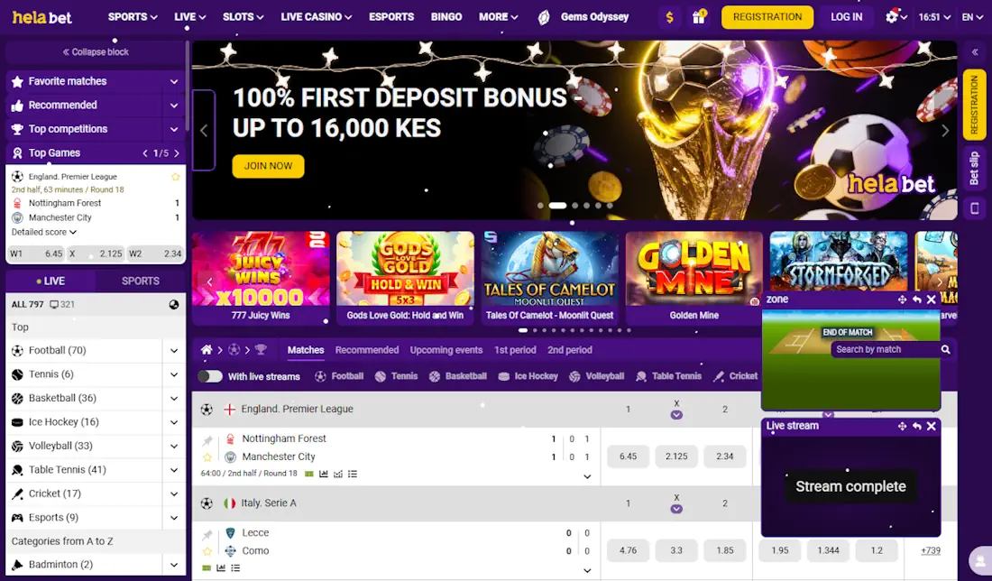 Helabet Casino and Sportsbook Screenshot